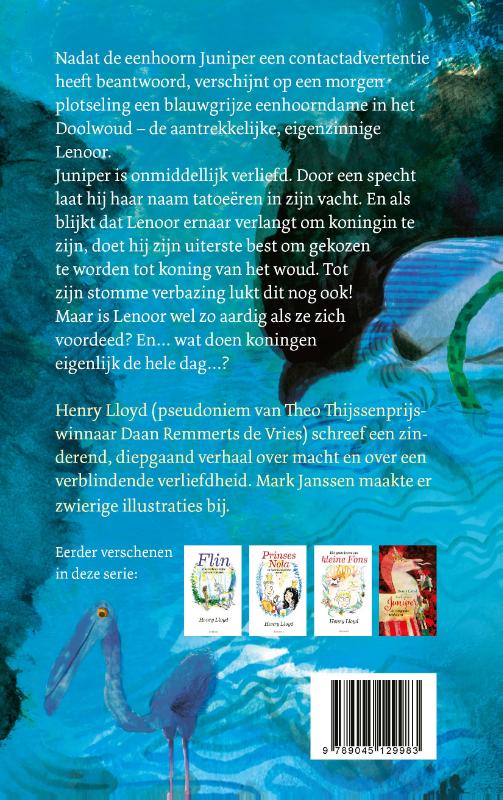 Achterkant van De opkomst en ondergang van Koning Juniper de Eerste