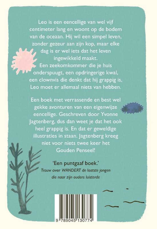 Achterkant van De eencellige die het leven best wel ingewikkeld vond