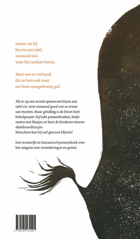 Achterkant van Een bizon aan tafel