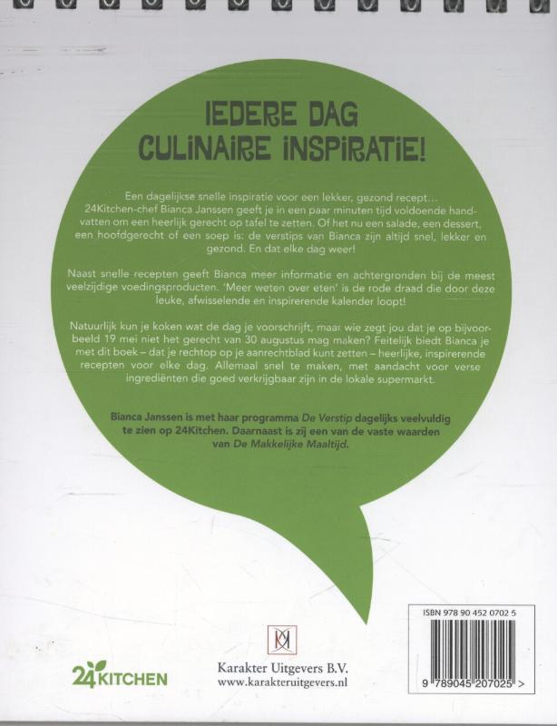 Achterkant van Elke dag een verstip
