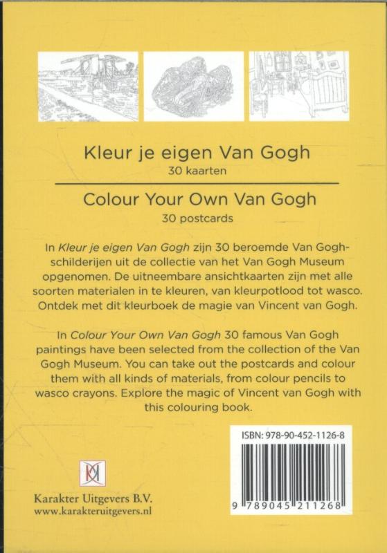 Achterkant van Kleur je eigen Van Gogh - Colour your own Van Gogh