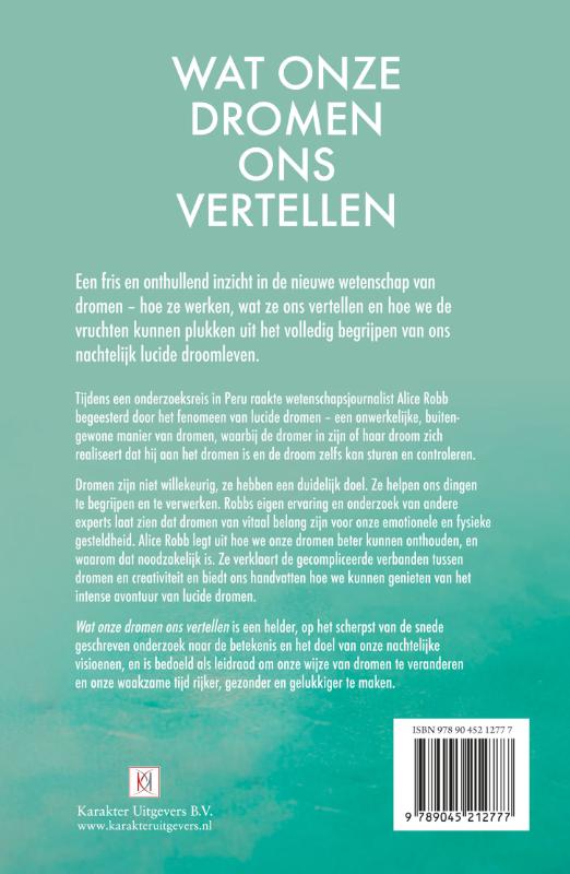 Achterkant van Wat onze dromen ons vertellen