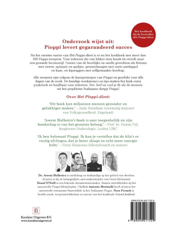 Achterkant van Pioppi hét kookboek