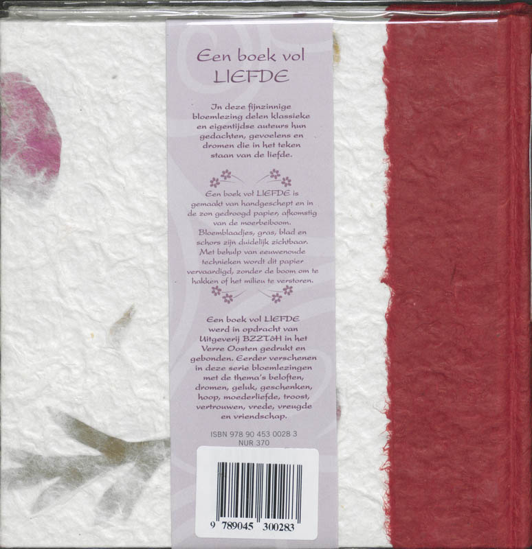 Achterkant van Een boek vol liefde