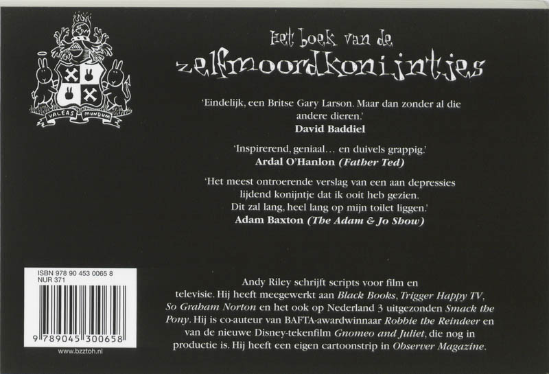 Achterkant van Het boek van de zelfmoordkonijntjes