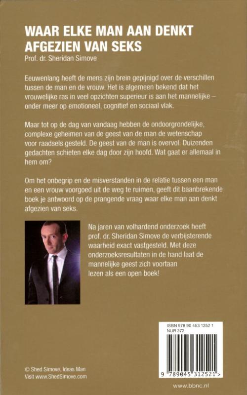 Achterkant van Waar elke man aan denkt afgezien van seks