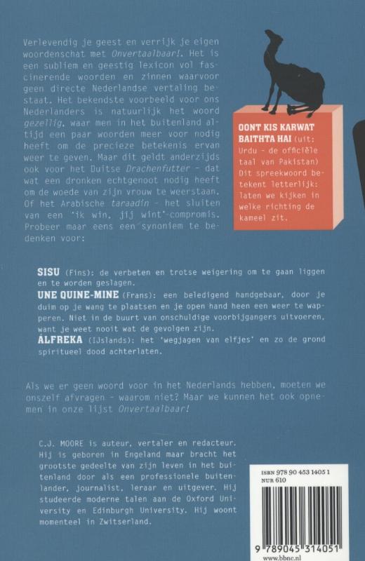 Achterkant van Onvertaalbaar