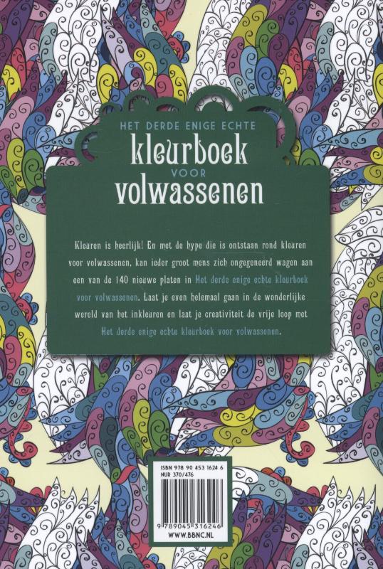 Achterkant van Het derde enige echte kleurboek voor volwassenen