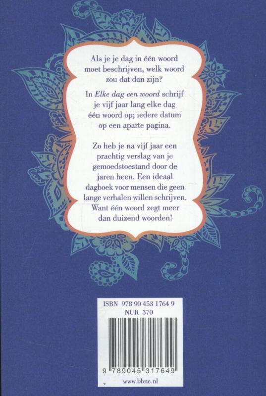 Achterkant van Elke dag een woord
