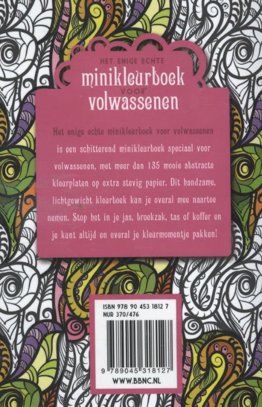 Achterkant van Het enige echte minikleurboek voor volwassenen