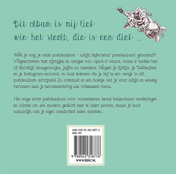 Achterkant van Het enige echte poëziealbum voor volwassenen