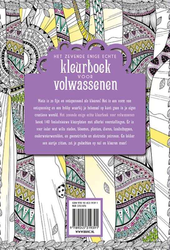 Achterkant van Het zevende enige echte kleurboek voor volwassenen