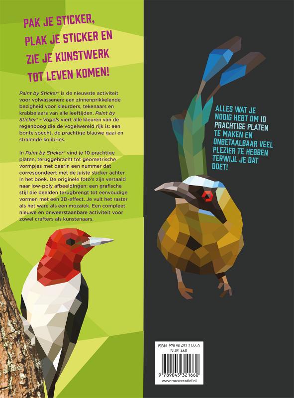 Achterkant van Paint by sticker - vogels