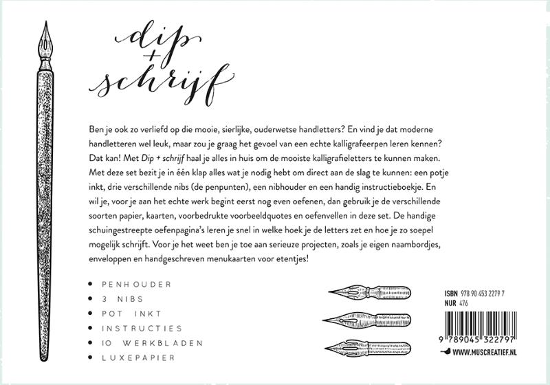 Achterkant van Dip & schrijf