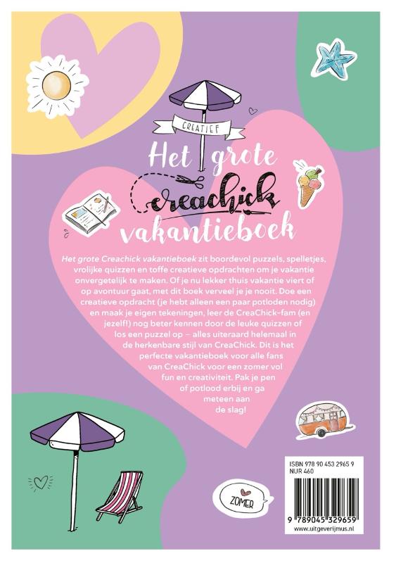 Achterkant van Het grote CreaChick vakantieboek
