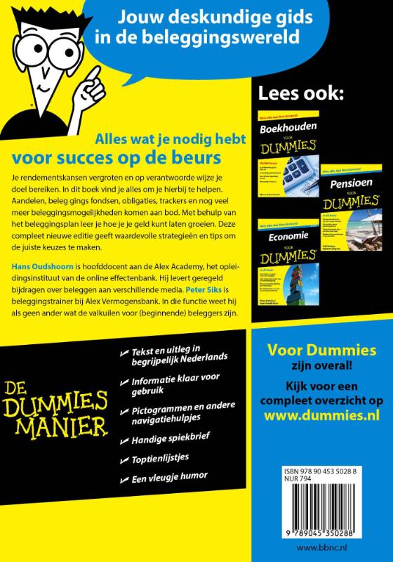 Achterkant van Beleggen voor dummies