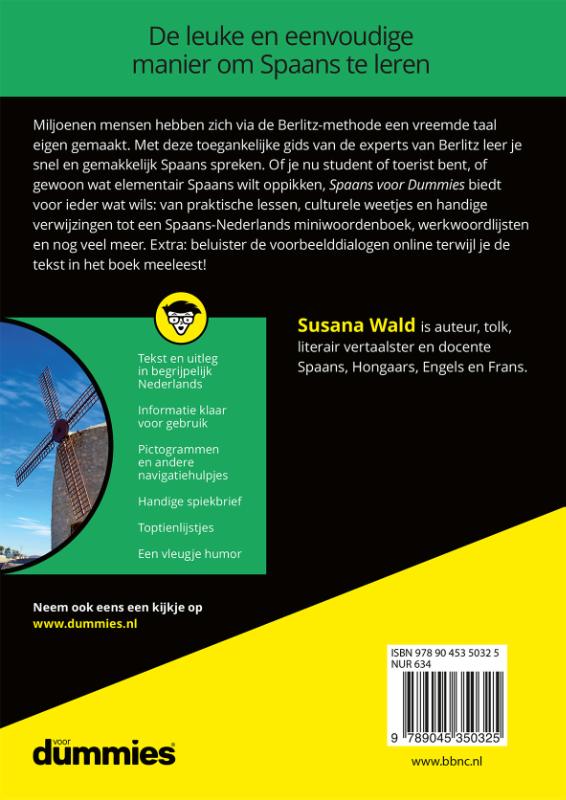Achterkant van Spaans voor Dummies