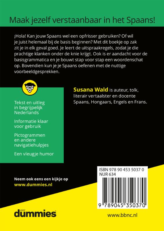 Achterkant van De kleine Spaans voor Dummies