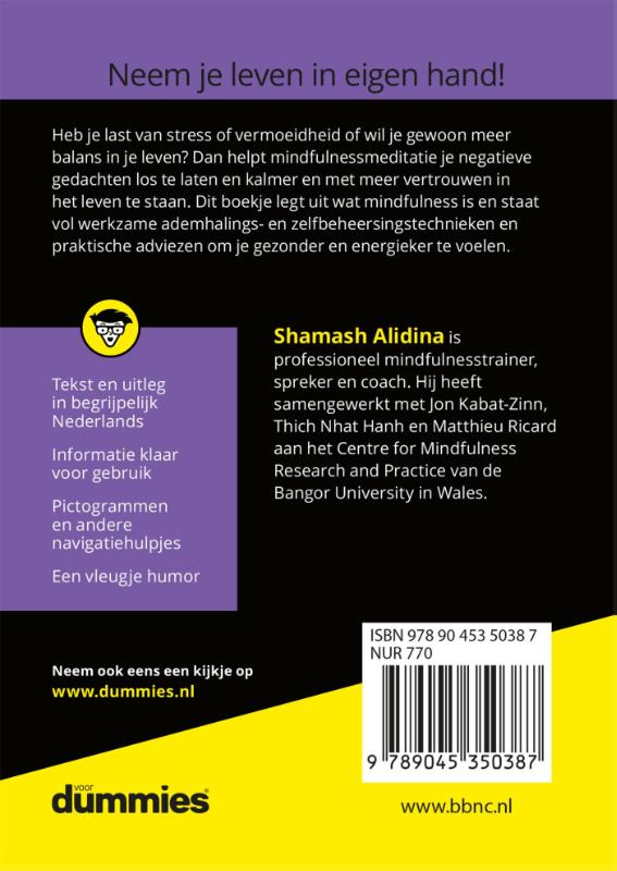 Achterkant van De kleine mindfulness voor dummies