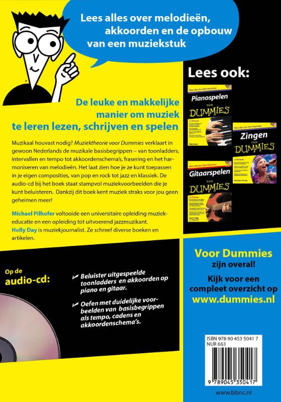 Achterkant van Muziektheorie voor dummies