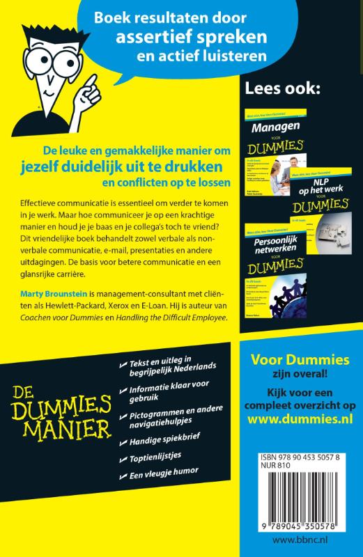 Achterkant van Effectief communiceren voor Dummies