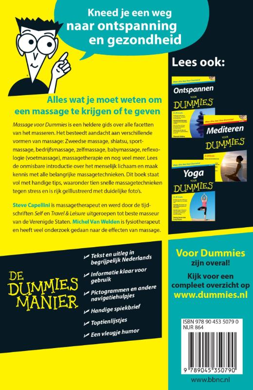 Achterkant van Massage voor Dummies