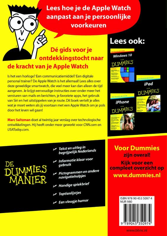 Achterkant van Apple Watch voor Dummies