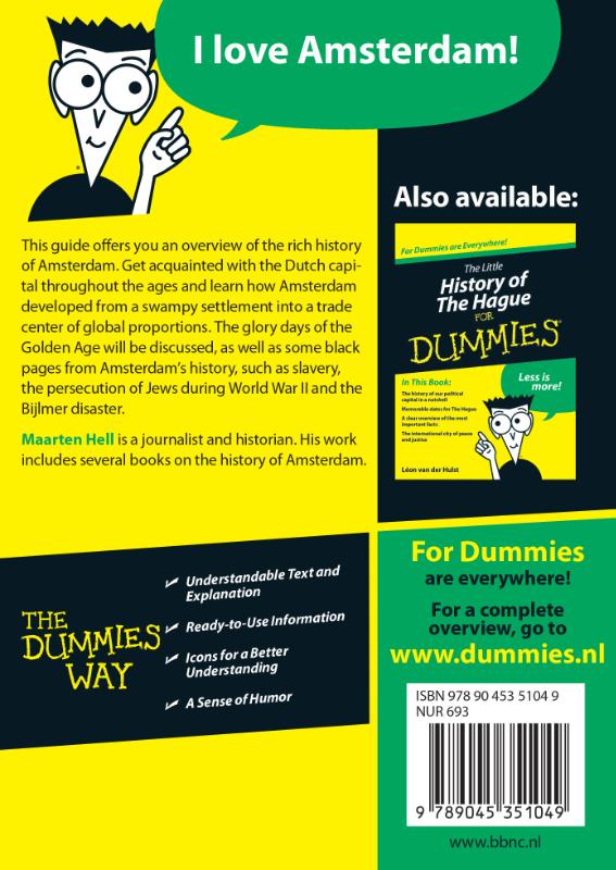 Achterkant van The little history of Amsterdam for dummies