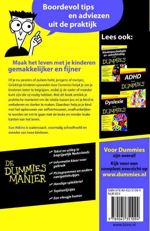 Achterkant van Gelukkige kinderen opvoeden voor Dummies