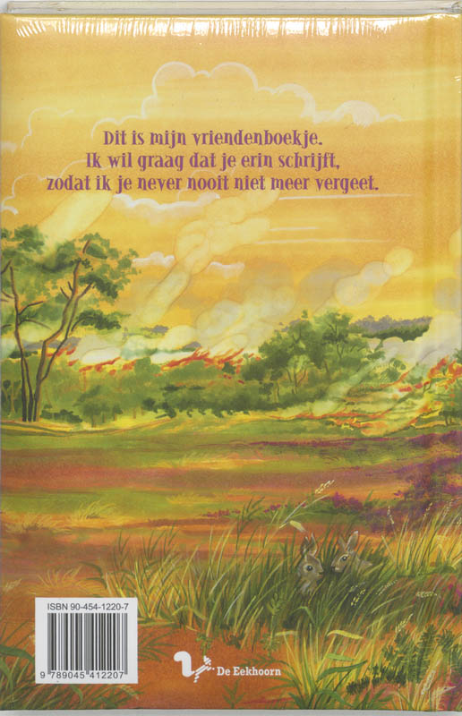 Achterkant van De Olijke Tweeling Vriendenboekje
