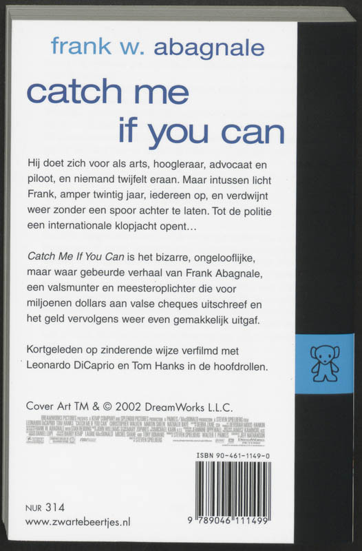 Achterkant van Catch me if you can