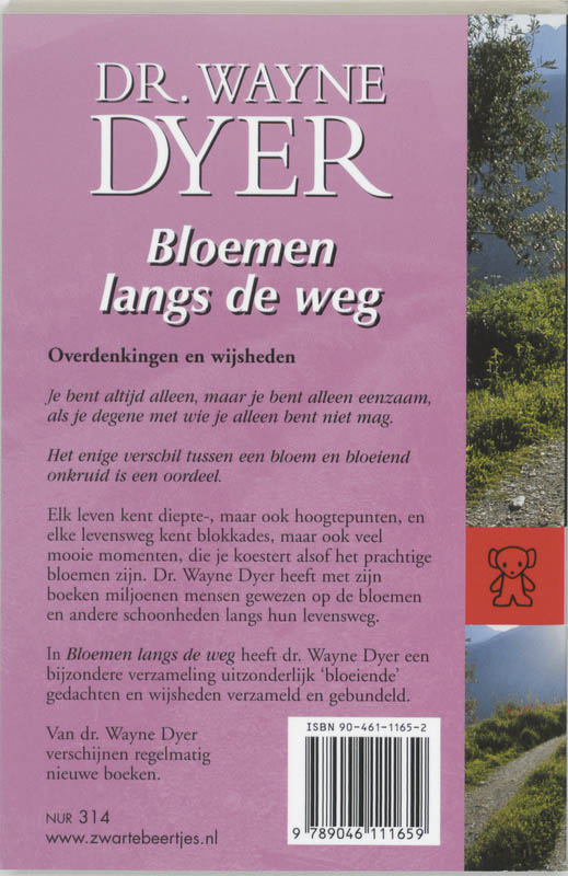 Achterkant van Bloemen langs de weg