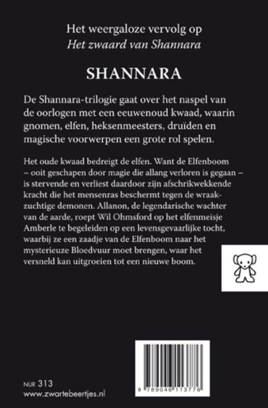 Achterkant van De elfenstenen van Shannara