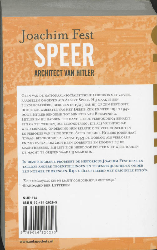 Achterkant van Speer, architect van Hitler
