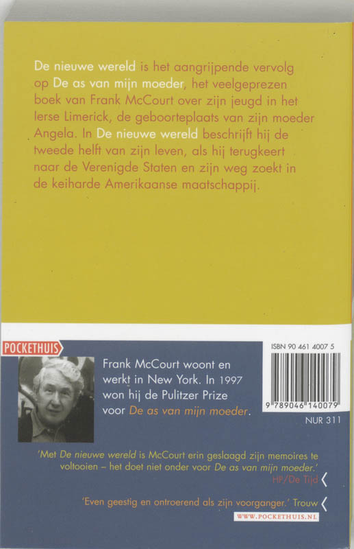 Achterkant van De nieuwe wereld