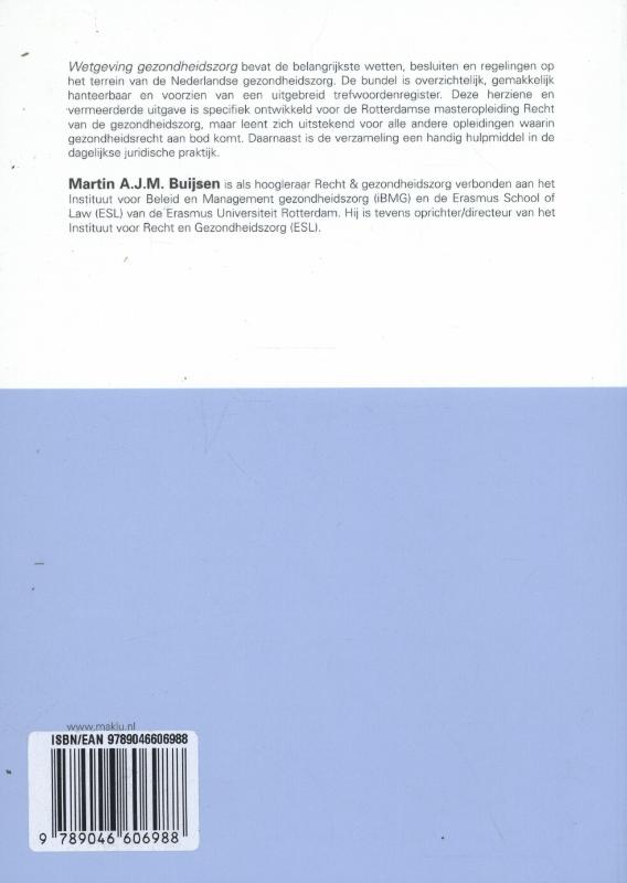 Achterkant van Wetgeving gezondheidszorg