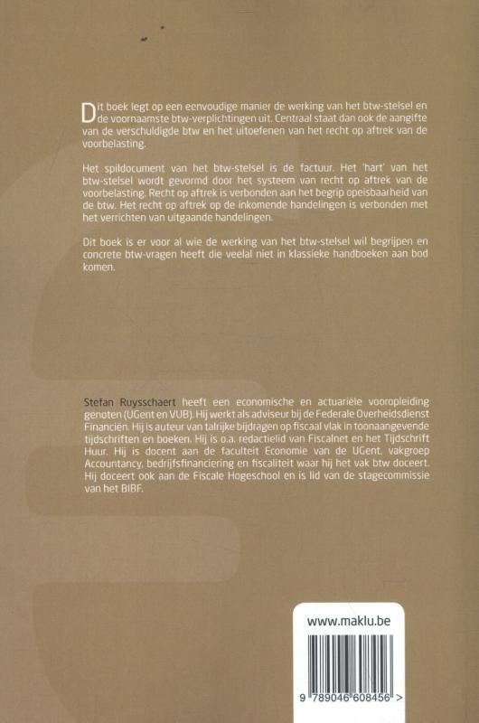 Achterkant van Btw van factuur tot aangifte