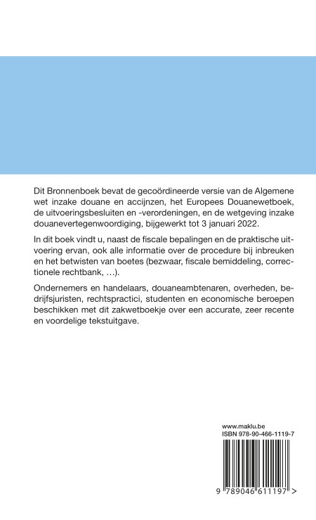Achterkant van Douane - Bronnenboek