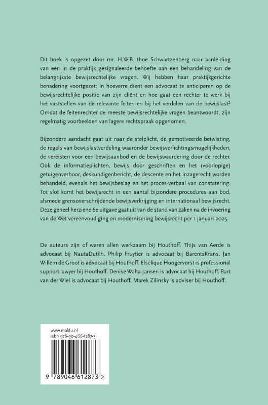 Achterkant van Civiel bewijsrecht voor de rechtspraktijk