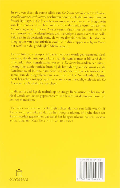 Achterkant van De levens van de grootste schilders, beeldhouwers en architecten