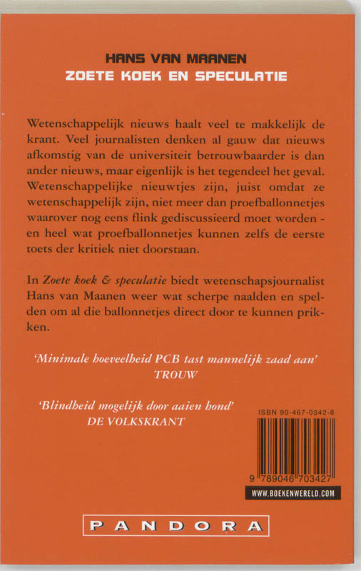 Achterkant van Zoete koek en speculaties