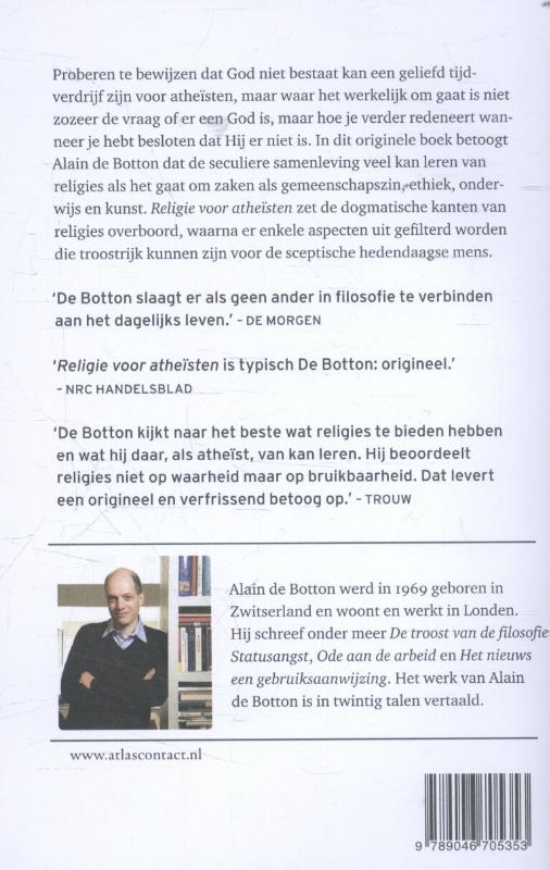 Achterkant van Religie voor atheïsten