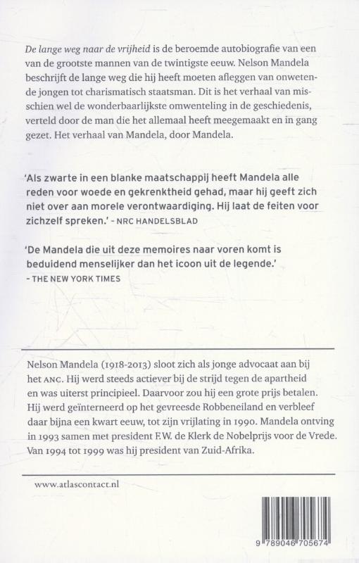 Achterkant van De lange weg naar de vrijheid