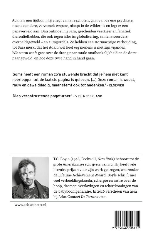 Achterkant van Wie storm zaait