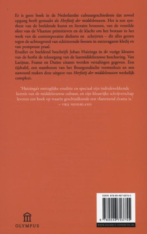 Achterkant van Herfsttij der middeleeuwen