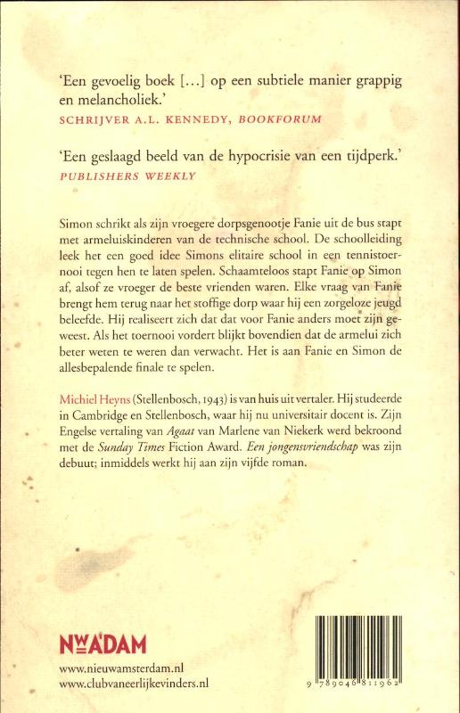 Achterkant van Een jongensvriendschap