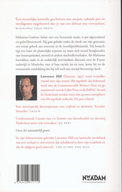 Achterkant van Iets uitzonderlijk groots