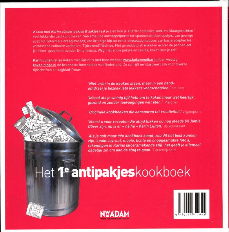 Achterkant van Zonder pakjes & zakjes