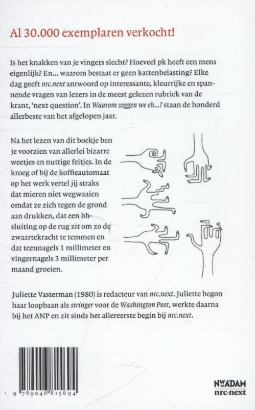 Achterkant van Waarom zeggen we eh?