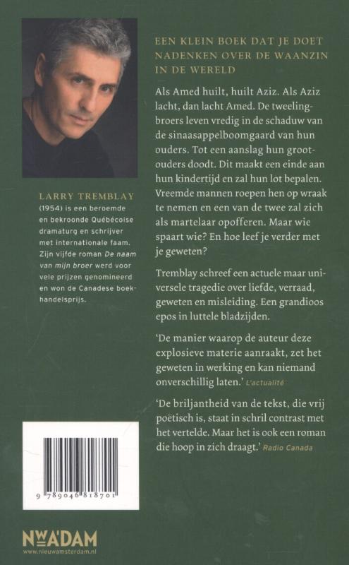 Achterkant van De naam van mijn broer